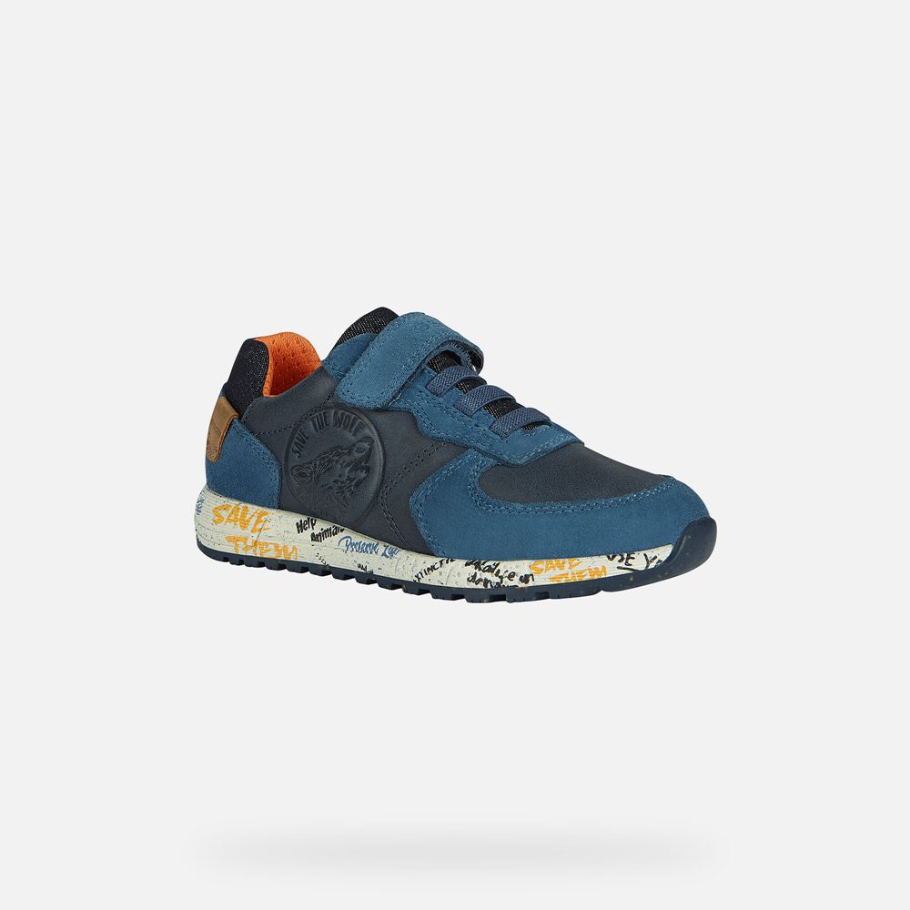 Geox Sneakers Navy/Orange Alben - Geox Boys Shoes - ZVITCM790